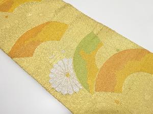 アンティーク　扇に菊模様織り出し袋帯（着用可）